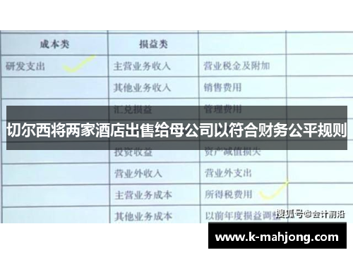 切尔西将两家酒店出售给母公司以符合财务公平规则